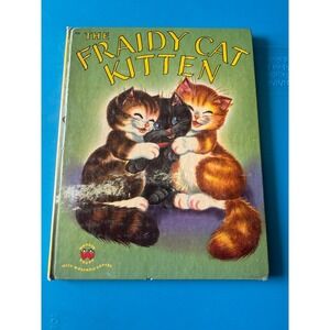 Vintage 1950 Wonder Books The Fraidy Cat Kitten Hardcover Childrens Book AS-IS